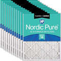 Nordic Pure 12x12x1 (Actual Size: 11 3/4 x 11 3/4 x 3/4) Pleated Air Filters MERV 14 Plus Carbon 12 Pack