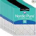 Nordic Pure 18x24x1 (Actual Size: 17 1/2 x 23 1/2 x 3/4) Pleated Air Filters MERV 14 Plus Carbon 12 Pack