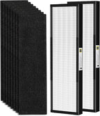 2 Pack FLT4825 True HEPA Fil-ter B Replacement with Activated Carbon Pre-Filters Compatible with Air Puri-fier AC4825 AC4300 AC4800 AC4900 AC4850, Black