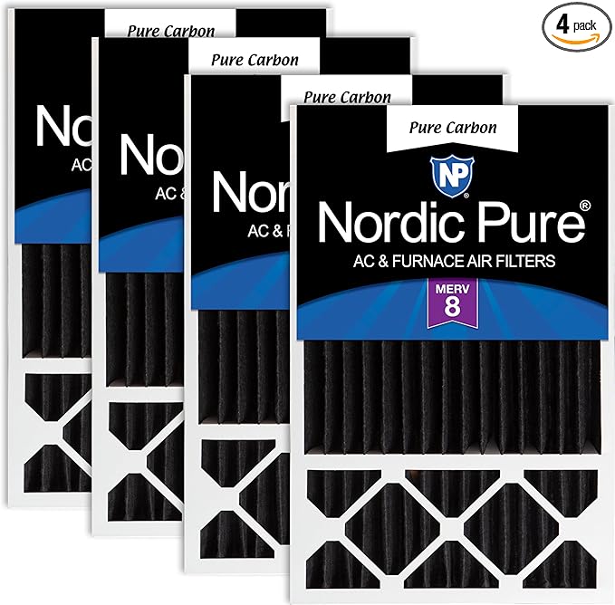 Nordic Pure 16x25x5 (Actual Size: 15 3/4 x 24 3/4 x 4 3/8) Honeywell/Lennox Replacement Odor Reduction Merv 8 Filter 4 PK