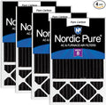 Nordic Pure 16x25x5 (Actual Size: 15 3/4 x 24 3/4 x 4 3/8) Honeywell/Lennox Replacement Odor Reduction Merv 8 Filter 4 PK