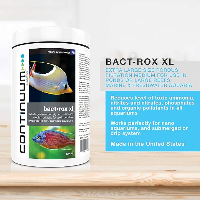 Continuum Aquatics "Bact-Rox XL", Extra Large Sized, High-Porosity Filtration Media for Aquariums, 20 L