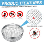 TOODOO 4 Pack RV Furnace Vent Cover, RV Flying Insect Screen for RV Water Heater Vent Cover (8.5 x 6 Inch)(4.5 x 4.5 Inch) (2.8 Inch) Stainless Steel Mesh with Installation Tool