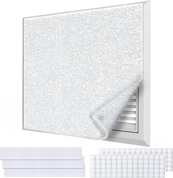 MERV 8 Air Vent Filters,20" x 98" Cut to Fit Air Filter (60+ Filters),Electrostatic Filter Media for Air Vents,Air Conditioner,HVAC,Registers,Grilles,Includes 48 Adhesive Hooks