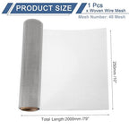 uxcell 40 Mesh 79" x 10" Woven Wire Mesh, 304 Stainless Steel Air Vent Filter Screen, Window Screen Mesh for DIY Projects Vents Cover Filtration Animals Fence