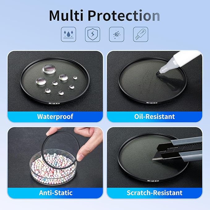 JJC 52mm Ultra Low Reflectivity UV Lens Protection Filter with 44 Multi-Coated, Waterproof Oil-Proof Scratch Resistant HD Camera Lens Filter