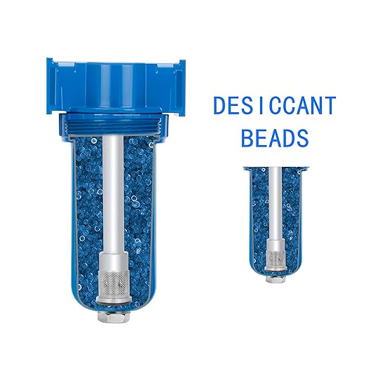 NANPU Zinc Alloy Desiccant Dryer, Compressed Air in Line Filter, Moisture Water Separator, Poly Bowl (3/8" NPT)