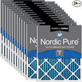 Nordic Pure 12x25x1 (Actual Size: 11 3/4 x 24 3/4 x 3/4) Pleated Air Filters MERV 7 Plus Carbon 24 Pack