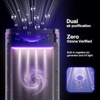 Pet Air Purifier Large Home up to 4200 sq ft, Suck up Floating Cat Dog Hair, 7-Stage Filter Anion Activated Carbon HEPA Air Purifiers WiFi for Dander Odor Allergies Smoke Dust, Zero Ozone, P339 White