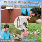 Miniwell L630 Portable Water Filter with Upgraded Vacuum Packaging - 25 Year Storage, Long Lasting and Versatile Usage Options, 2 Pack Filter and 1L Bottles