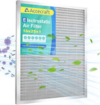 16x25x1 Electrostatic Air Filter, Washable & Reusable Aluminum AC/HVAC Furnace Filter, MERV 8, Lasts a Lifetime, Healthier Home or Office(Actual Size: 15.5"x24.65"x0.86")