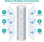 SimPure Whole House Water Filter Cartridges 5 Micron 20" x 4.5" CTO Activated Carbon Block, For DB20P, FC25B, CTO20BB, WHB20, 4 Pack