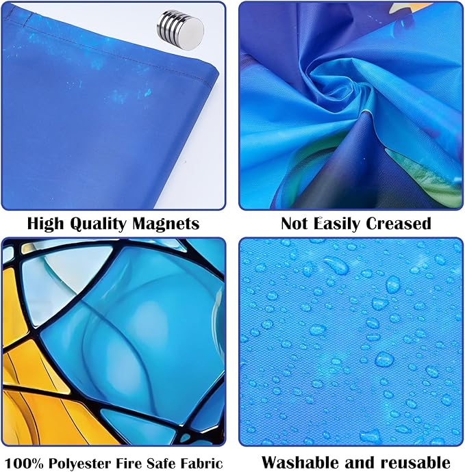 4 Pcs Fluorescent Light Covers - Classroom, Office 4 x 2 Feet Flame Retardant Magnetic Covers for Ceiling Lights Filters (Colorful Art)