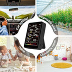Professional Indoor Air Quality Monitor with AQI, Portable Real-Time Detector for Home Cars Plants and Pets (Black)
