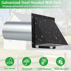 3 Inch Dryer Vent Cover Outside with Mesh and Damper,Wall Vent Exhaust Vent Cover,Metal Dryer Vent Hood Outdoor Exterior Vent Cover External Cap for Dryer Ducting/Range Hood/Laundry/AC Air Vent-Black