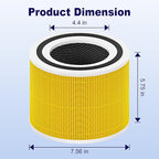 240 True HEPA 14 Pet Allergy Replacement Filter Compatible with Puroair 240, 3-in-1 True HEPA Filter Replacement, Grade True HP-14 with Activated Carbon Filter, 4 Pack, Yellow