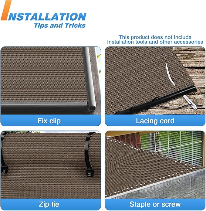 TANG Sun Shade Fabric Roll 8'x17' Shade Cloth for Garden Brown HDPE Mesh Shading Pergola Cover Replacement Canopy, 95% Blockage Sunshades for Outdoor Patio Backyard Plant