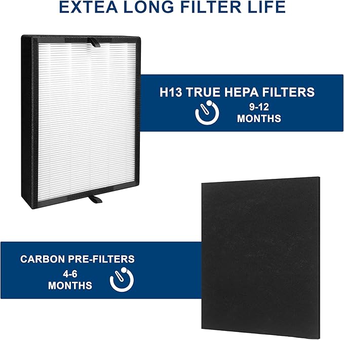2 Pack True HEPA 45i Replacement Filter, Compatible with 45i and Breathesmart Flex Bh400 air purifier, Compared # B4-Fresh/FL40-Silver-Carbon, B4-Pure, 2 HEPA Filter + 4 Carbon Filter