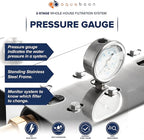 2-Stage Water Filter System 20x4.5 inch Comes with Sediment & Carbon Filters | Prefilter, Wrench, Gauge & Release, Freestanding Steel Frame Included