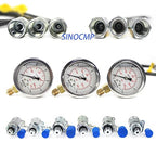 SINOCMP Hydraulic Pressure Test Coupling Kit with 3 Pressure Gauge, 3 Hoses and 6 Couplings, Hydraulic Gauge Set for Excavator Construction Machinery