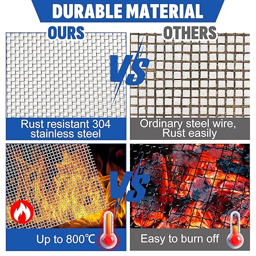 30 Mesh 304 Stainless Steel Mesh Screen, 15.7'' x 142''(40cm x 360cm) Wire Screen Mesh, Rust Free Woven Wire Mesh, Metal Mesh Screen for Air Vents, Window Screen, Filters, Garden Covers