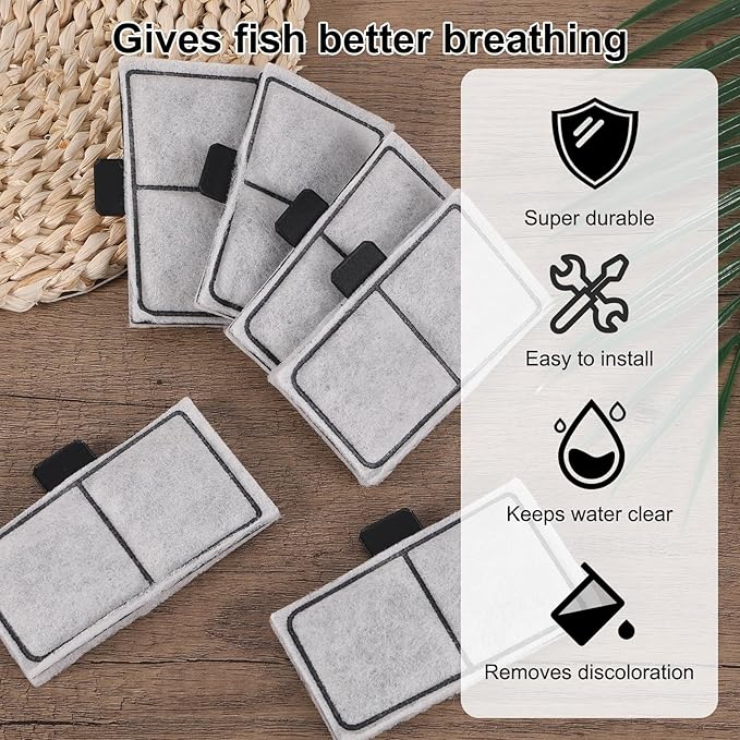 8pcs Filter Cartridges for Top Fin EF-S & BF5 BETTAFLO, 9.5x5.5cm/3.74x2.17in Aquarium Filter Replacement for Fish Tank Water Filtration