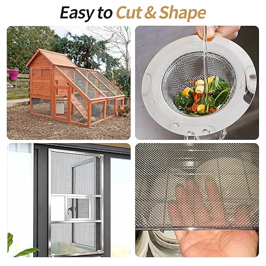 5 Pack 304 Wire Mesh Screen,11.8"X8.2" Heat-Resisting Metal Mesh, 20 Mesh Stainless Steel Mesh,Durable and Rustproof for Ventilation, Filtration, and Pest Filters