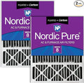 Nordic Pure 20x25x5 (Actual Size: 19 7/8 x 24 7/8 x 4 3/8) Honeywell Replacement Air Filters MERV 8 Pleated + Carbon 2 Pack