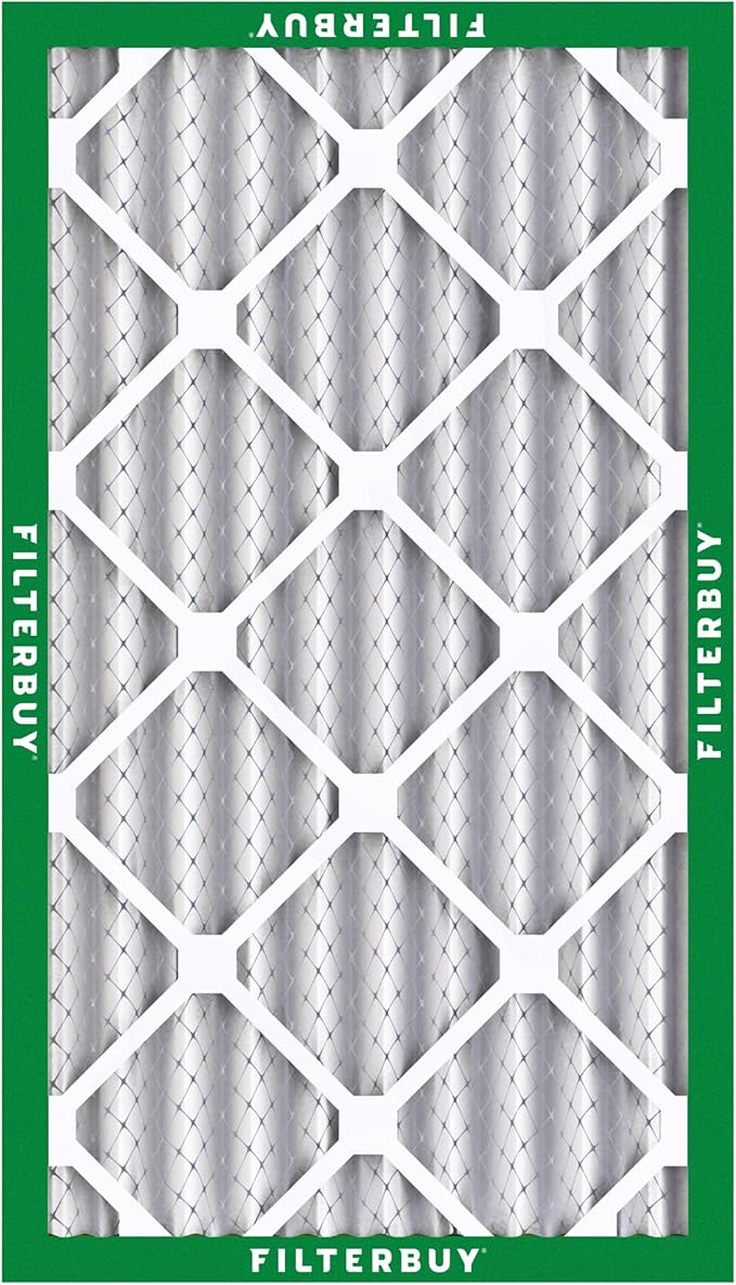 Filterbuy 14x25x4 Air Filter MERV 8 Essential Dust & Allergy Defense (6-Pack), Electrostatic Pleated HVAC AC Furnace Filters Replacement, Made in USA (Actual Size: 13.88 x 24.88 x 3.63)