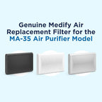 Medify MA-35 Genuine Replacement Filter for Black MA-35 Purifiers | Smoke, Dust, Odors, Pet Dander | 3 in 1 with Pre-filter, True HEPA H13 and Activated Carbon | Removal to 0.1 Microns | 1-Pack