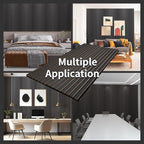 Wood Slat Wall Panel, 48'' x 24'' Wood Panels for Wall, 3D Soundproof Wall Panels, Large Acoustic Panels for Interior Ceiling and Wall Decor Noise Reduction, 2 Pack, Smoky Wood