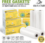 8" x 25' Rolls (Fits Inside Machine) - Pack of 2 (50 feet total) - OutOfAir Vacuum Sealer Rolls. Works with FoodSaver Vacuum Sealers. 33% Thicker, BPA Free, Sous Vide, Commercial Grade