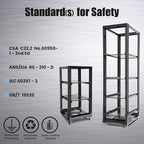Raising Electronics Server Rack Open Frame Rack 4 Post 19 inch Adjustable Server/Audio Rack Cold Rolled Steel(27U,24Depth)