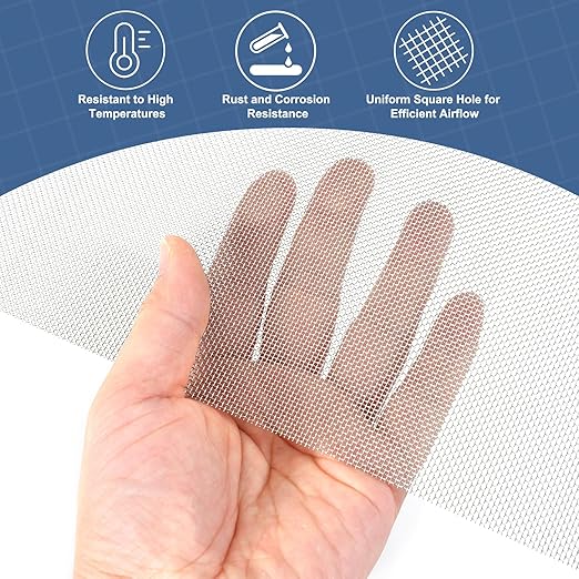 uxcell 20 Mesh 118" x 12" Woven Wire Mesh, 304 Stainless Steel Air Vent Filter Screen, Window Screen Mesh for DIY Projects Vents Cover Filtration Animals Fence