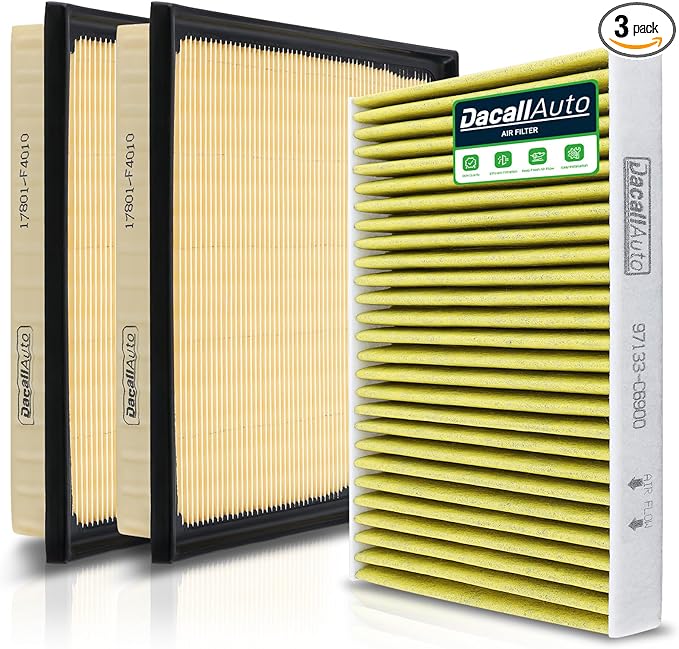 Engine & Cabin Air Filter Set for Toyota Sequoia V6-3.4L (2023-2025), Tundra V6-3.4L (2022-2025). Replace 17801-F4010, CAF15028C