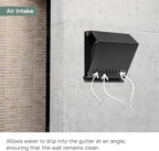 Vent Systems 6" Inch Air Supply Vent Cover with Rubber Gasket - Graphite Black Galvanized Steel - Robust Weatherproof Outdoor Air Intake Box - Duct or Surface Mounting - Rain and Snow Protection
