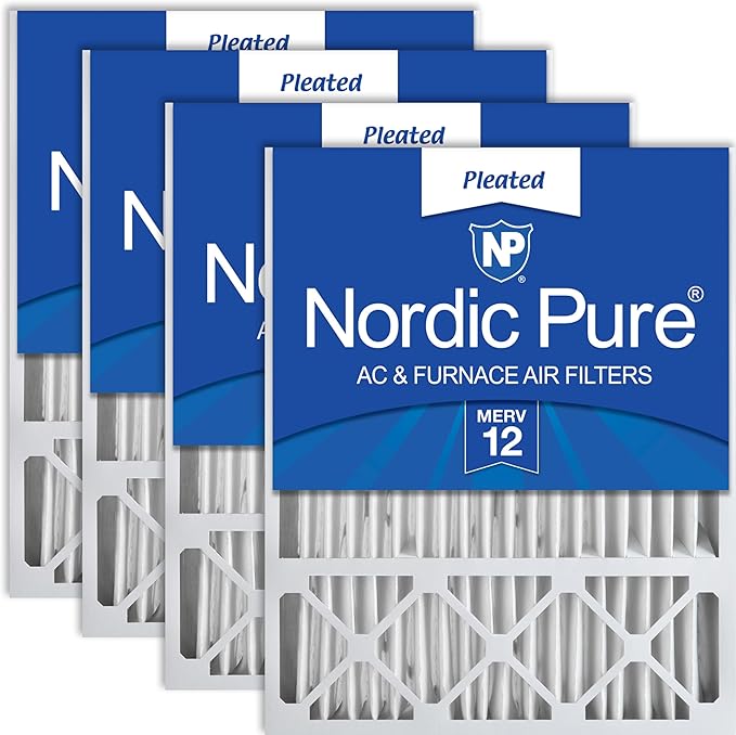 Nordic Pure 20x25x5 (Actual Size: 19 3/4 x 24 3/4 x 4 3/8) Lennox X6673 X6675 Replacement MERV 12 Air Filters 4 Pack
