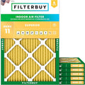 Filterbuy 15x20x1 Air Filter MERV 11 Superior Pet & Allergy Defense (6-Pack), Electrostatic Pleated HVAC AC Furnace Filters Replacement, Made in USA (Actual Size: 14.50 x 19.50 x 0.75)