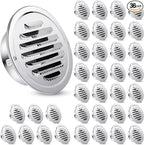 Zonon 36 Pcs Stainless Steel Soffit Vents 4 Inch Round Dryer Vent Cover with Mesh Screen for Home Outdoor Bathroom Wall Ceiling Outside Exterior Exhaust (Silver)