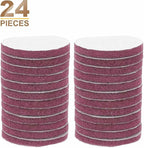 HARFINGTON 24pcs Scrubber Scouring Pads 500 Grits 4 Inch Drill Power Brush Hoop and Loop Surface Conditioning Disc Drill Scuffing Disc Scrub Pads for Home Kitchen Cleaning, Red
