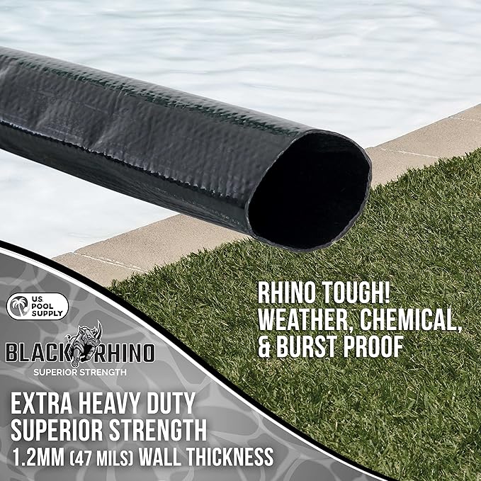 U.S. Pool Supply Pool Backwash Hose 1 1/2 Inch Diameter x 25 Feet - Discharge Hose for Pump, Sand Filter & Sump Pump Hoses - Burst Resistant Lay Flat Drainage Hoses for Inground & Above Ground Pools