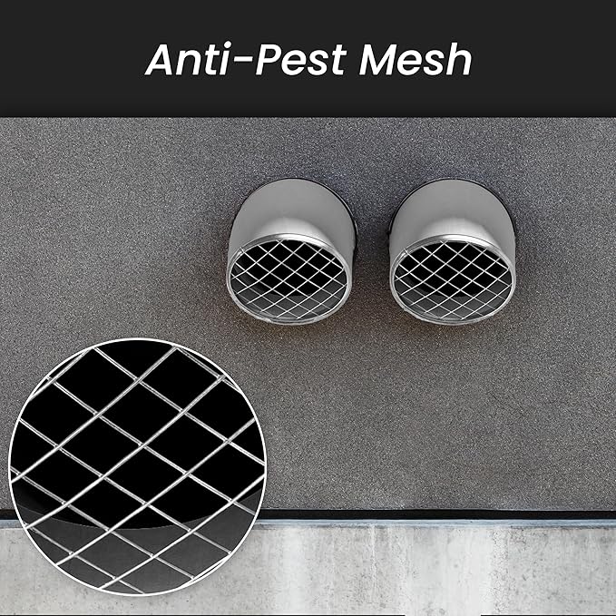 Repa Market Ø6 Inch Duct Cover – Galvanized Steel Round Duct Cap with Mesh Screen – HVAC Exhaust or Intake Vent – Exterior Pipe Air Outlet – Spiral Ventilation Ducting Metal End Plug