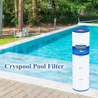 Cryspool® 07077 Filter Compatible with CCP420, Clean and Clear Plus 420, PCC105-PAK4, R173576, C-7471, 178584, 817-0106, FC-6470, 4×105 Sq. Ft Pool Filter Cartridges, L×OD: 26-1/16"×7”, 4 Pack