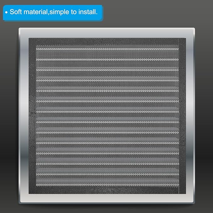 PATIKIL 4"x14" Magnetic Vent Cover, 6 Pack Floor Wall Air Registers Cover Strong Magnet Vent Screen Mesh for Blocking Hair Dust Debris, Black
