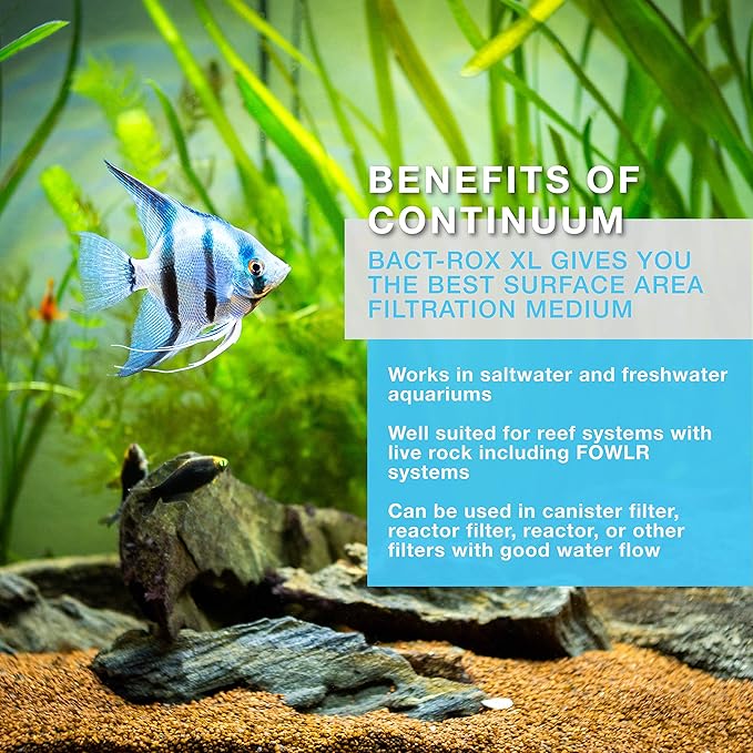 Continuum Aquatics "Bact-Rox XL", Extra Large Sized, High-Porosity Filtration Media for Aquariums, 20 L