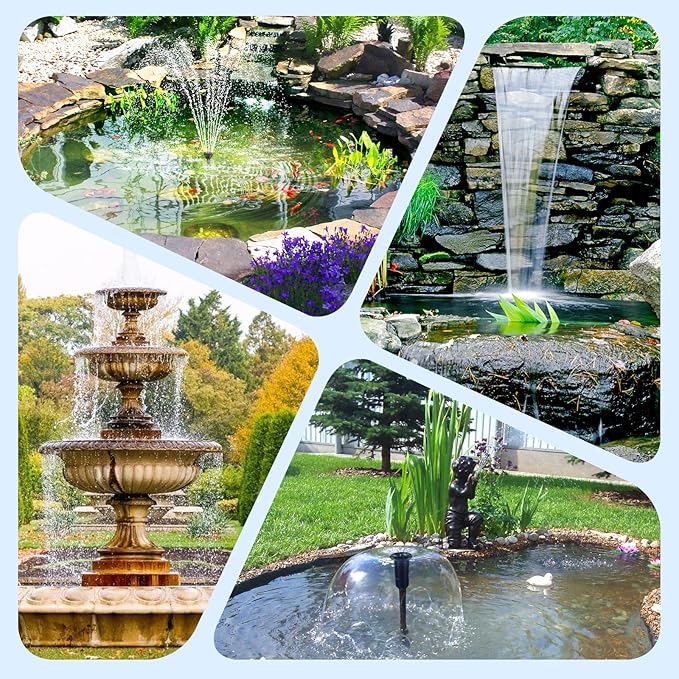 POPOSOAP Pond Filter with 55W Solar Fountain Pump, Solar Pond Filter with 580GPH Pump & Fountain Kit – Outdoor Filter Box with 6.6FT PVC Tubing, Perfect for Koi Ponds, Waterfalls, Water Features