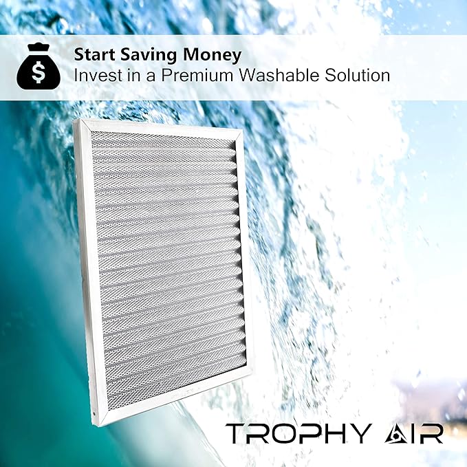 | Merv 8 | Washable & Reusable AC/Furnace Filter | Lifetime HVAC & Furnace Air Filter | Washable | Superior particle-holding Ability | Premium Quality Aluminum | 16x25x1