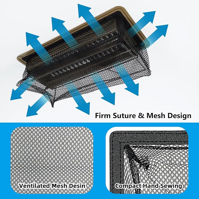 Floor Vent Screen Net for 4x10'' Floor Register, Air Vent Filter Mesh for Home Floor Catches Coin, Toys, Pet Food and Hair, Floor Vent Covers Trap with Spreader Frame (4 Pack)