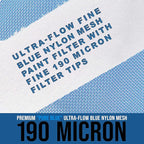 TCP Global 500 Pack of Paint Strainers with Fine 190 Micron Filter Tips - Premium "Pure Blue" Ultra-Flow Blue Nylon Mesh - Cone Paint Filter Screen