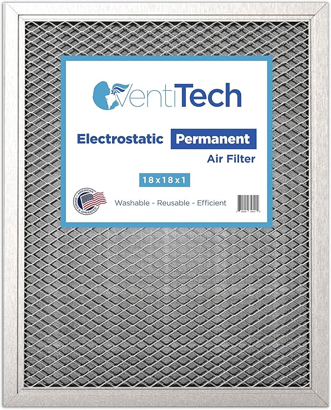 18x18x1 Washable Electrostatic Air Filter. Reusable HVAC & Furnace Air Filter